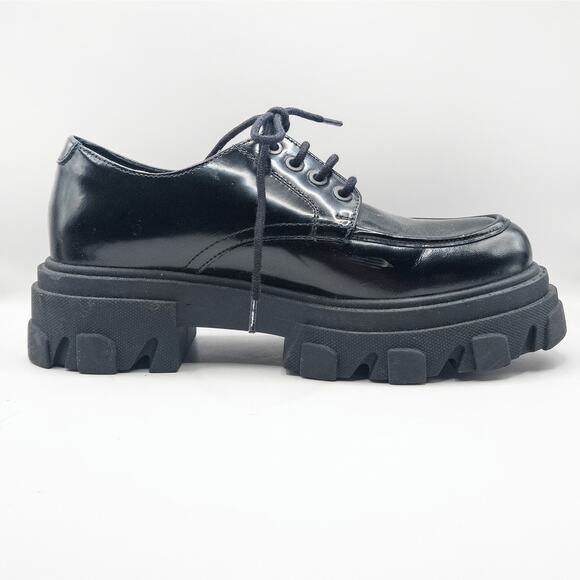 Steve Madden Helga Platform Oxfords Black Size 9 Dark Academia - Picture 6 of 12